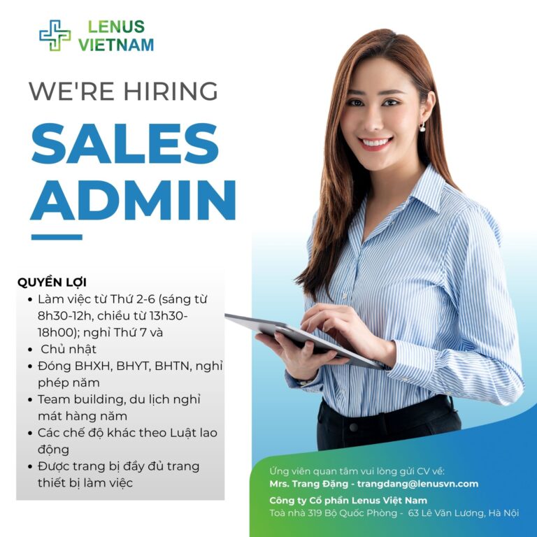 Lenus Việt Nam tuyển dụng vị trí Sale Admin