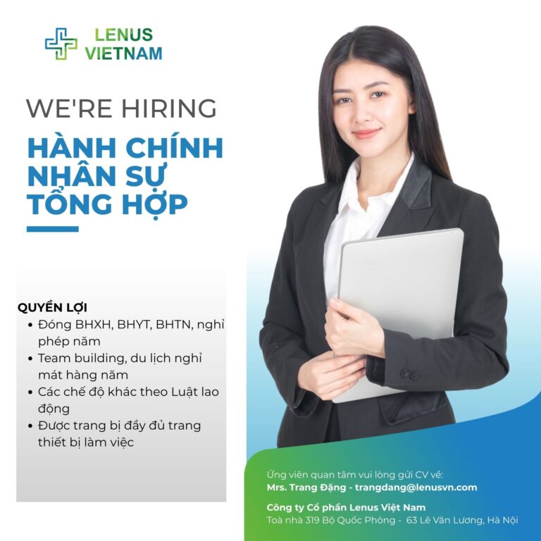 Lenus Việt Nam tuyển dụng vị trí Hành chính nhân sự tổng hợp